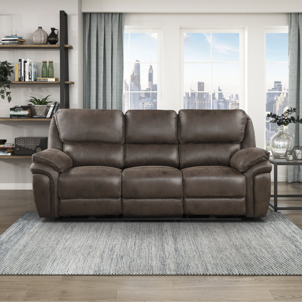 Latitude Run® Larner 90''W Microfiber Pillow Top Arm Reclining Sofa